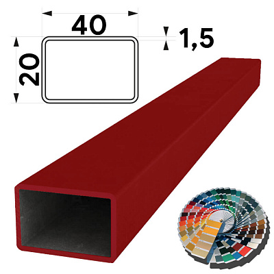 Труба профильная 40х20мм стенка 1,5мм длина 6 метров порошковая покраска по каталогу RAL