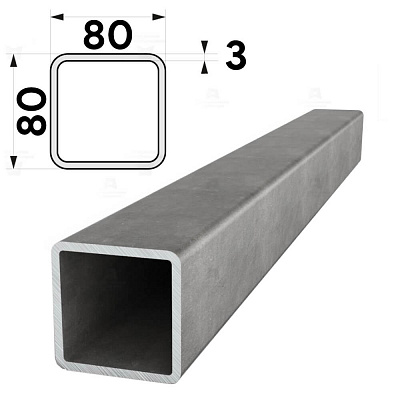 Труба профильная 80х80мм стенка 3мм длина 12 метров (рез кратно 1м) фото Центр Металлокровли