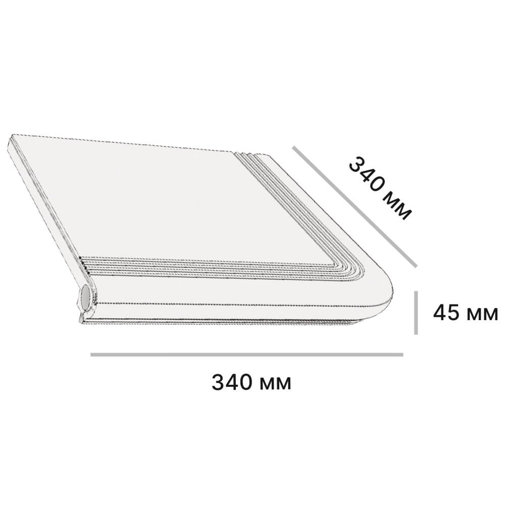 Размеры Ступень угловая Verona 340х340х20мм