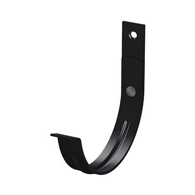 Держатель желоба карнизный d125х132мм RAL 9005 Черный металлический усиленный