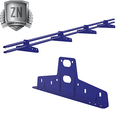 Снегозадержатель трубчатый СТАНДАРТ 45х25мм 3 метра 4 опоры RAL5002 Синий ультрамарин