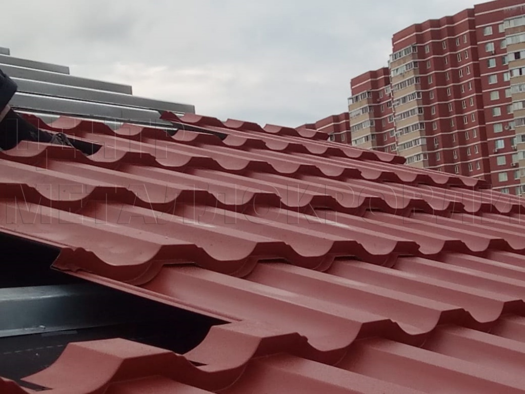 Металлочерепица Геркулес 8004 терракотовый Стальной Бархат от Центра Металлокровли в Бишкеке