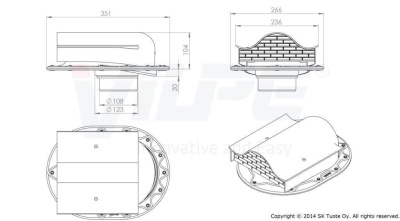 732536 Кровельный вентиль CLASSIC -KTV (зеленый) чертеж