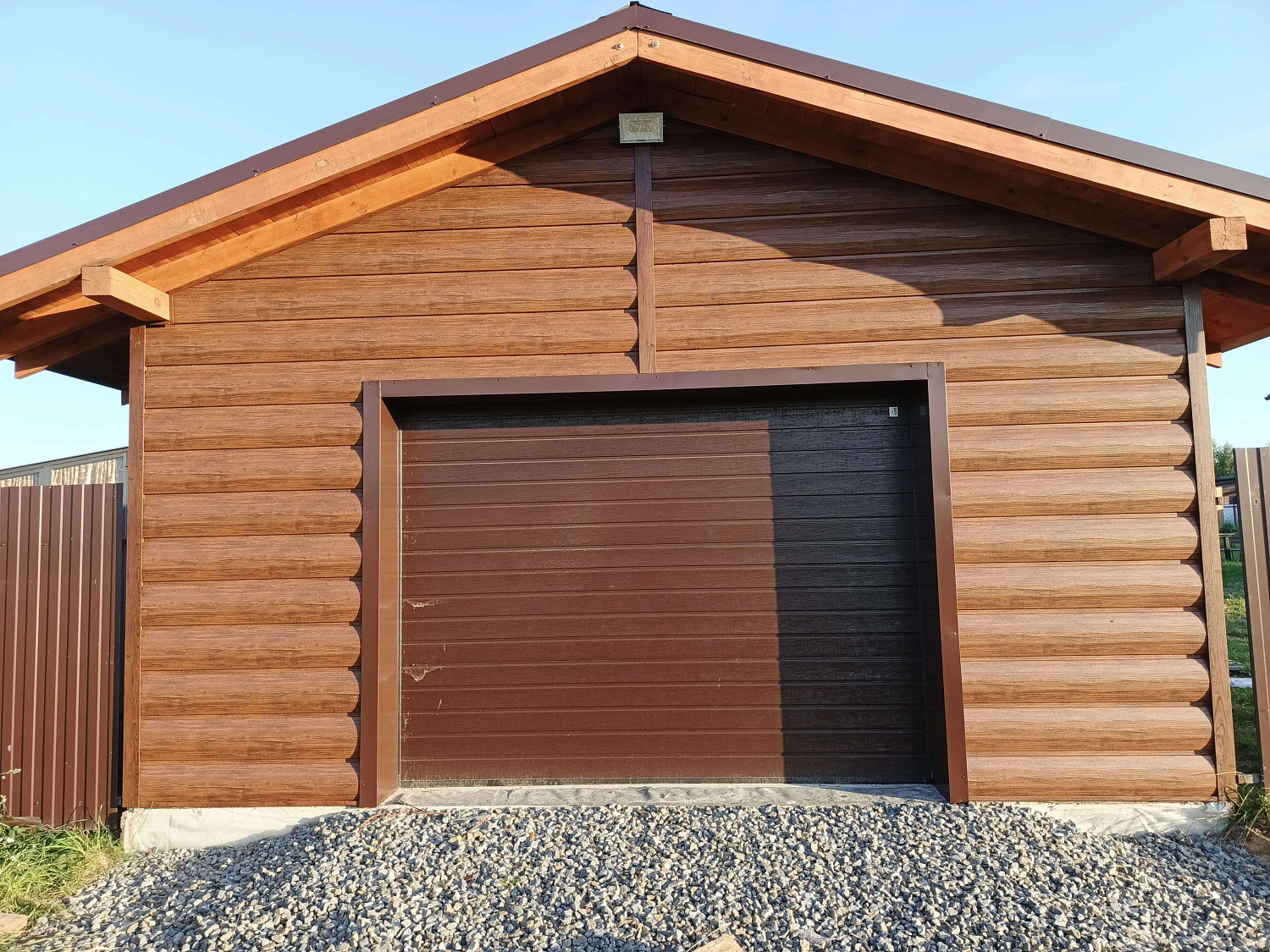 Металлосайдинг Бревно Рубленое 4D Темный Дуб 3D Принтек