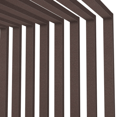 Декоративные рейки металлические RAL8017/8017 МАТТЕ Шоколад двусторонний на стенах и потолке в сборе